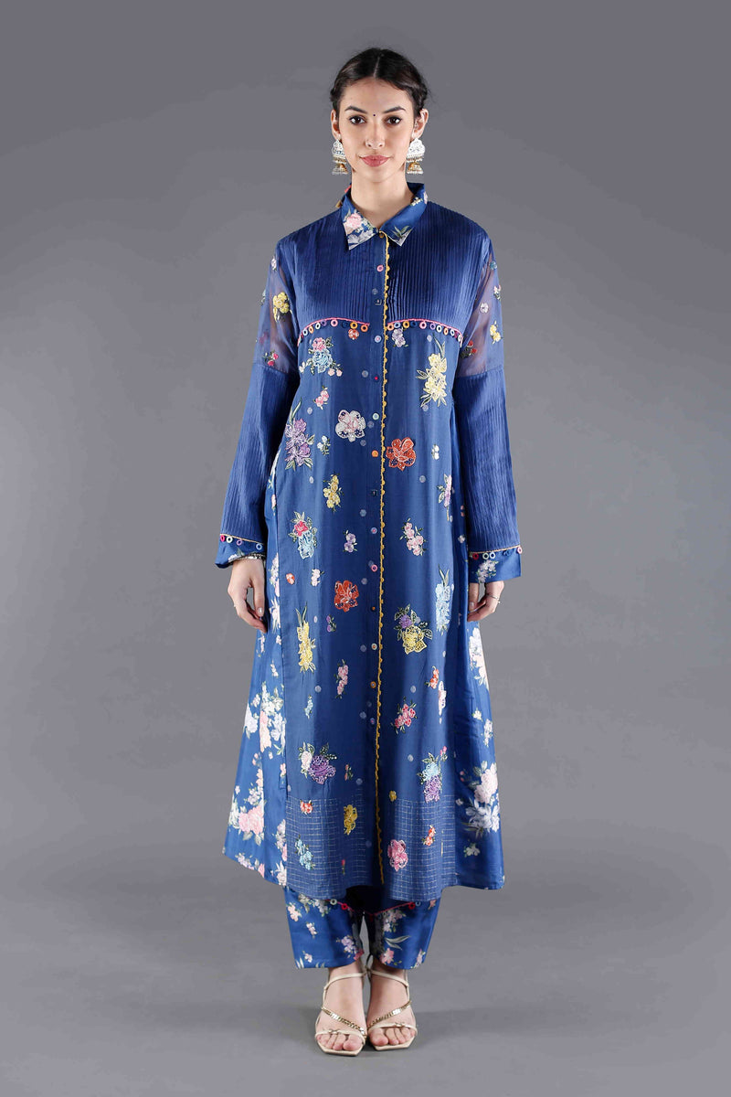 Ambar Floral Pleated Kurta