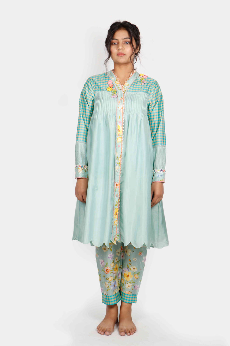 Pretty Pastel Pleated Kurta