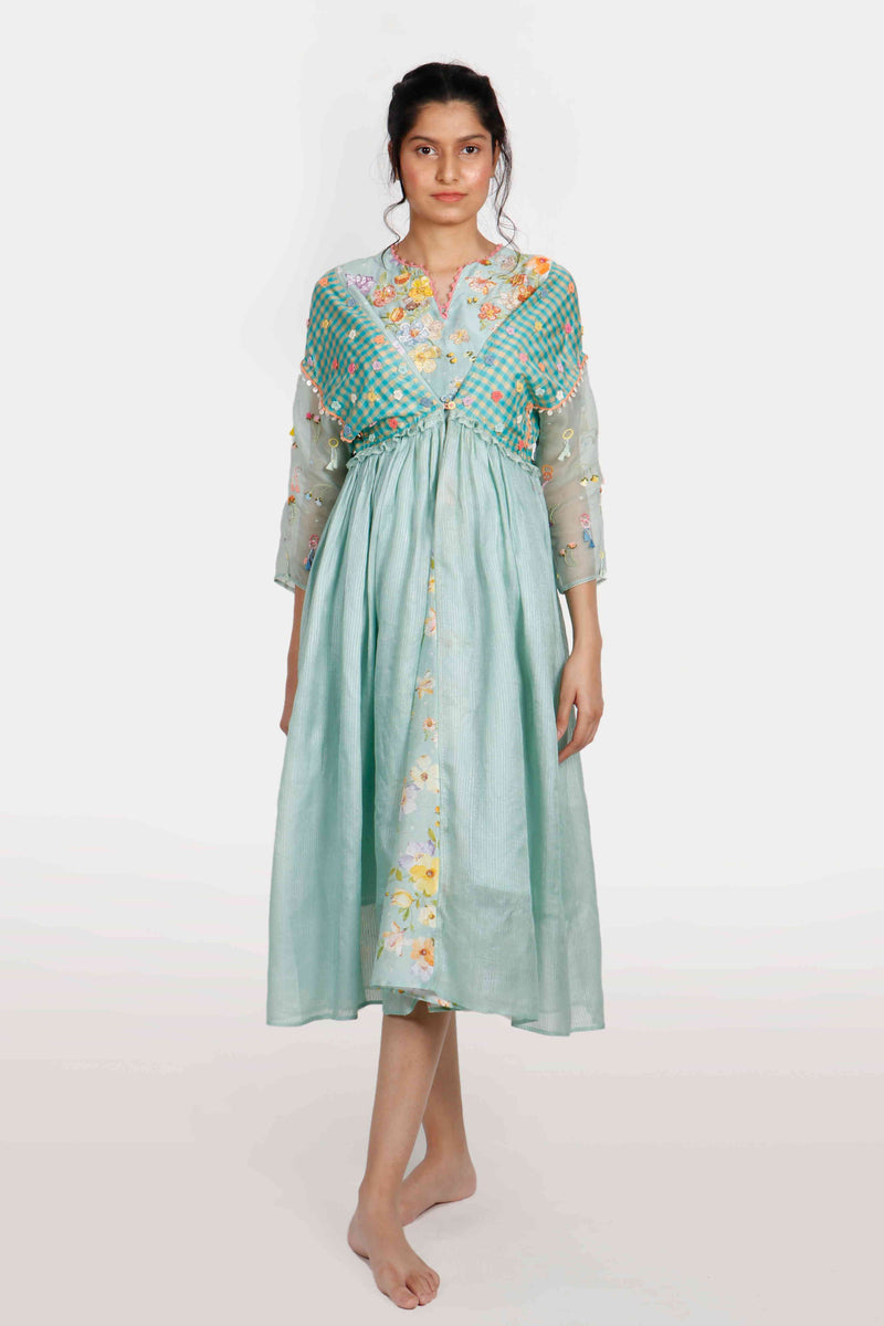 Bageecha Gathered Silk Dress