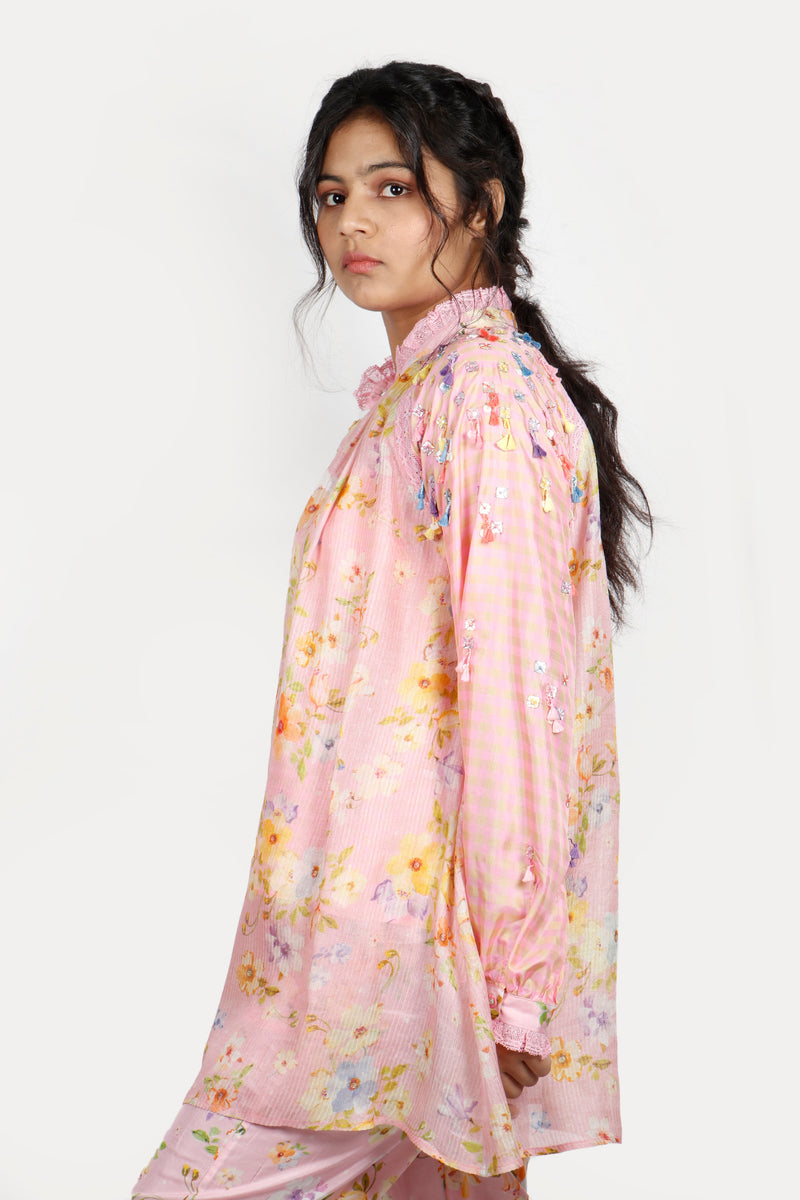 Gulaab Pink Floral Kameez