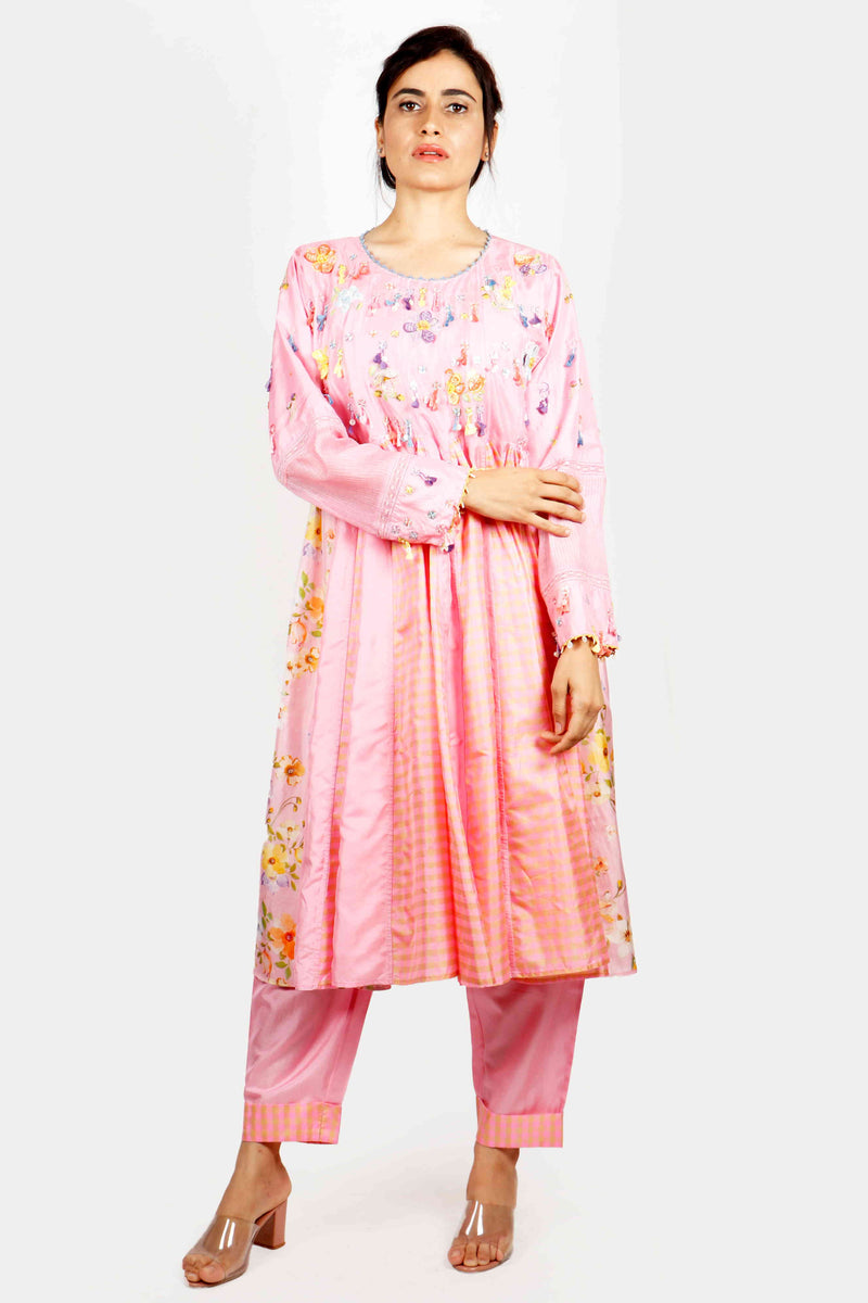 Gulaab Pink Kali Kurta