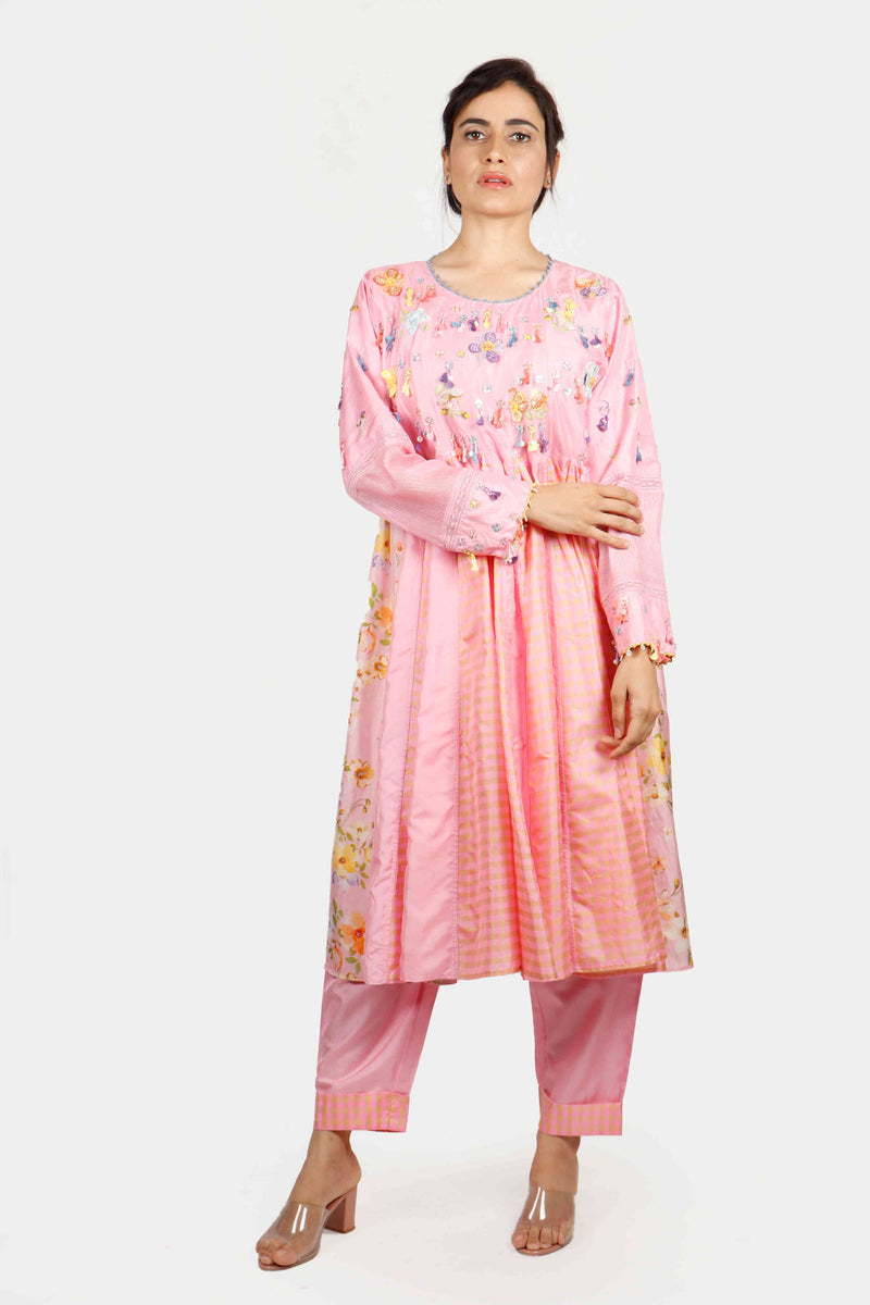 Gulaab Pink Kali Kurta