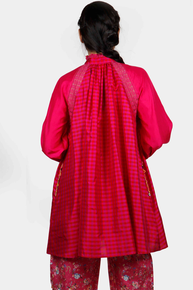 Kamal Woven Silk Checks Kameez