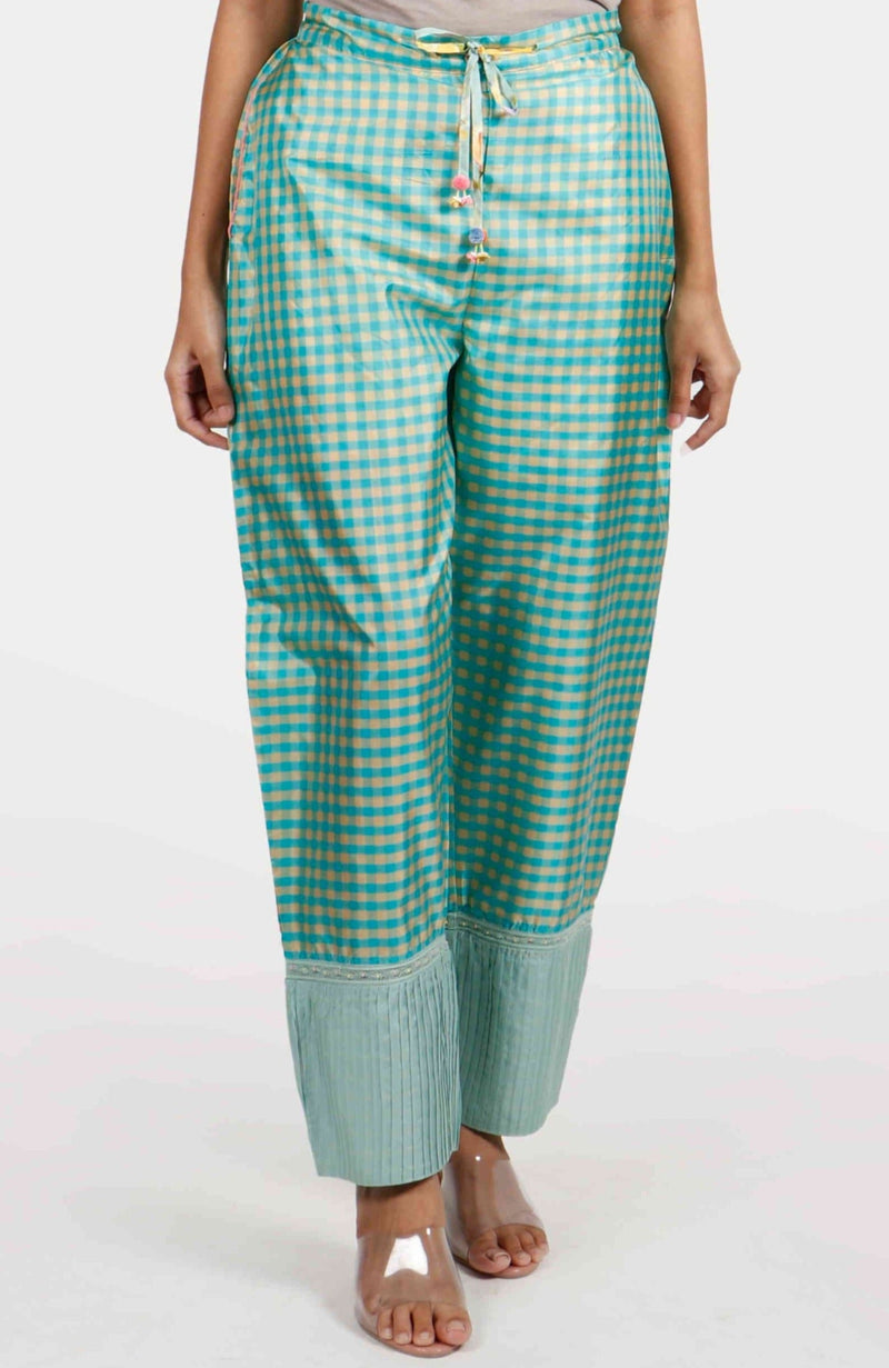 Bagaan Woven Checks Silk Pants