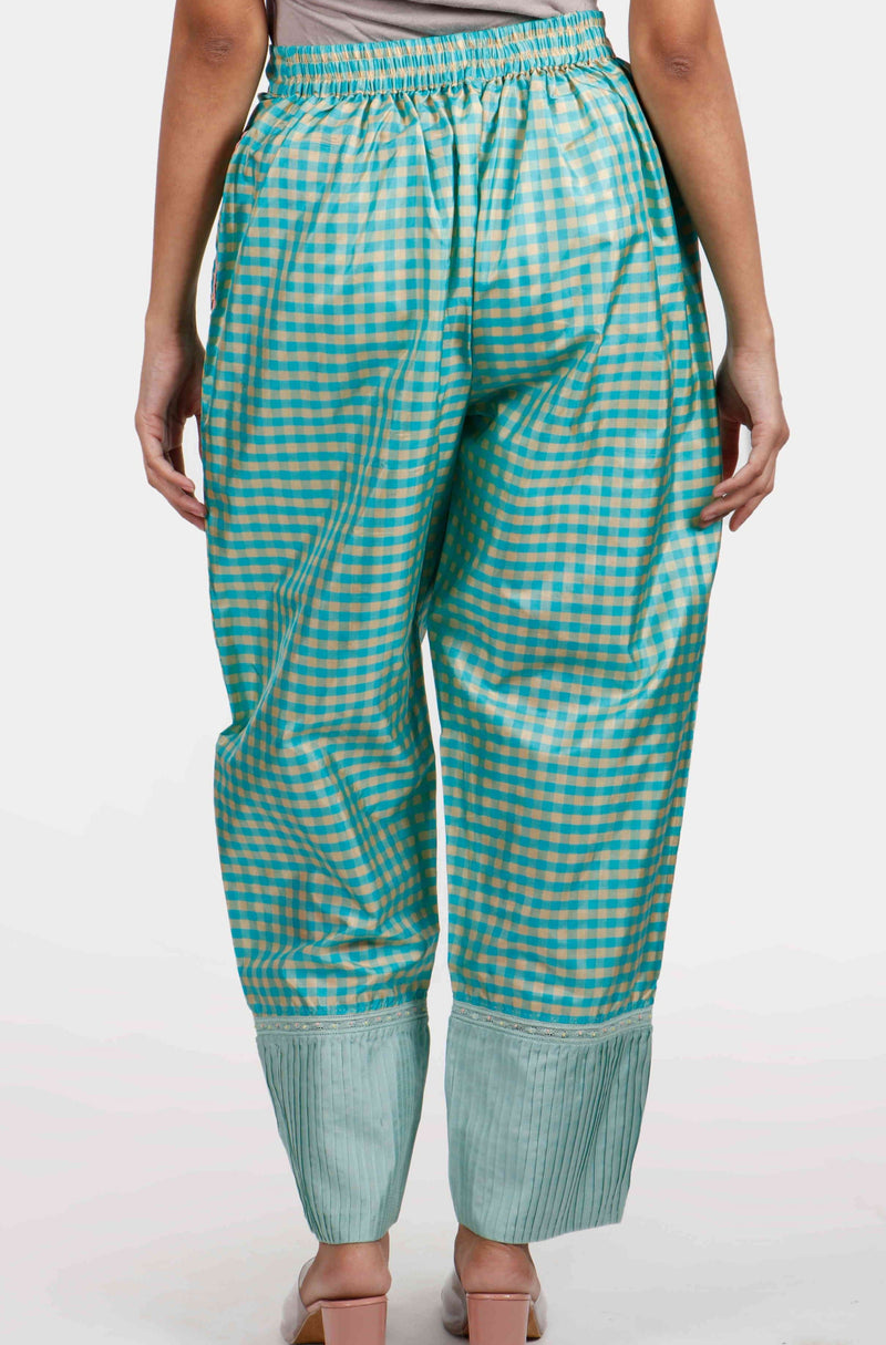 Bagaan Woven Checks Silk Pants