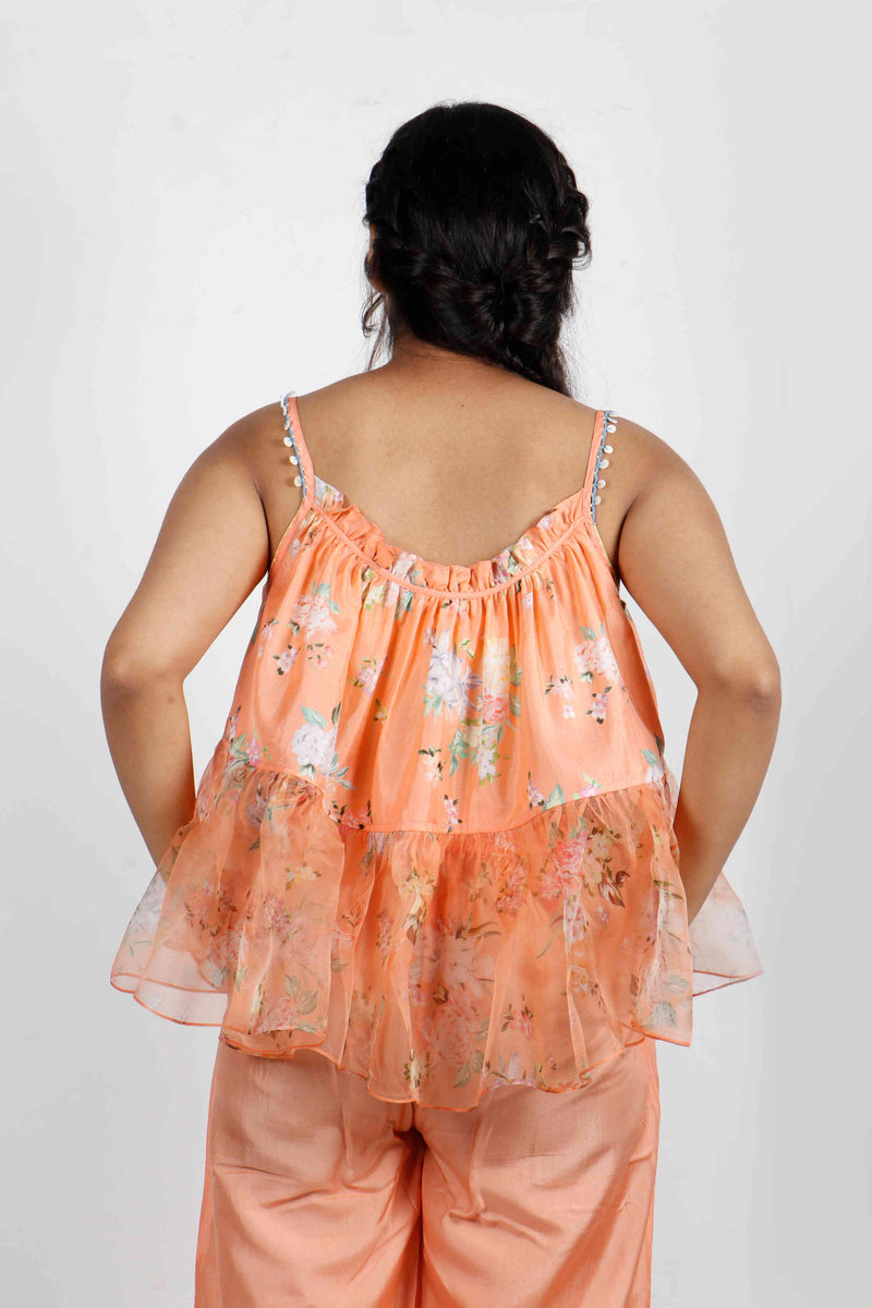 Kesar Strappy Floral Top