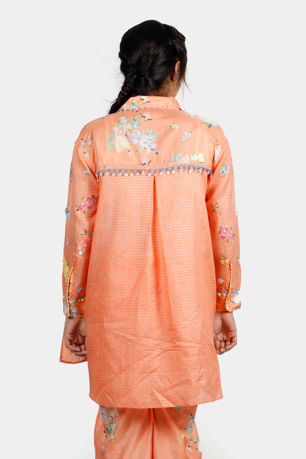 Kesar Front Open Long Top