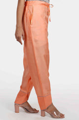 Kesar Orange Tulip Silk Pants