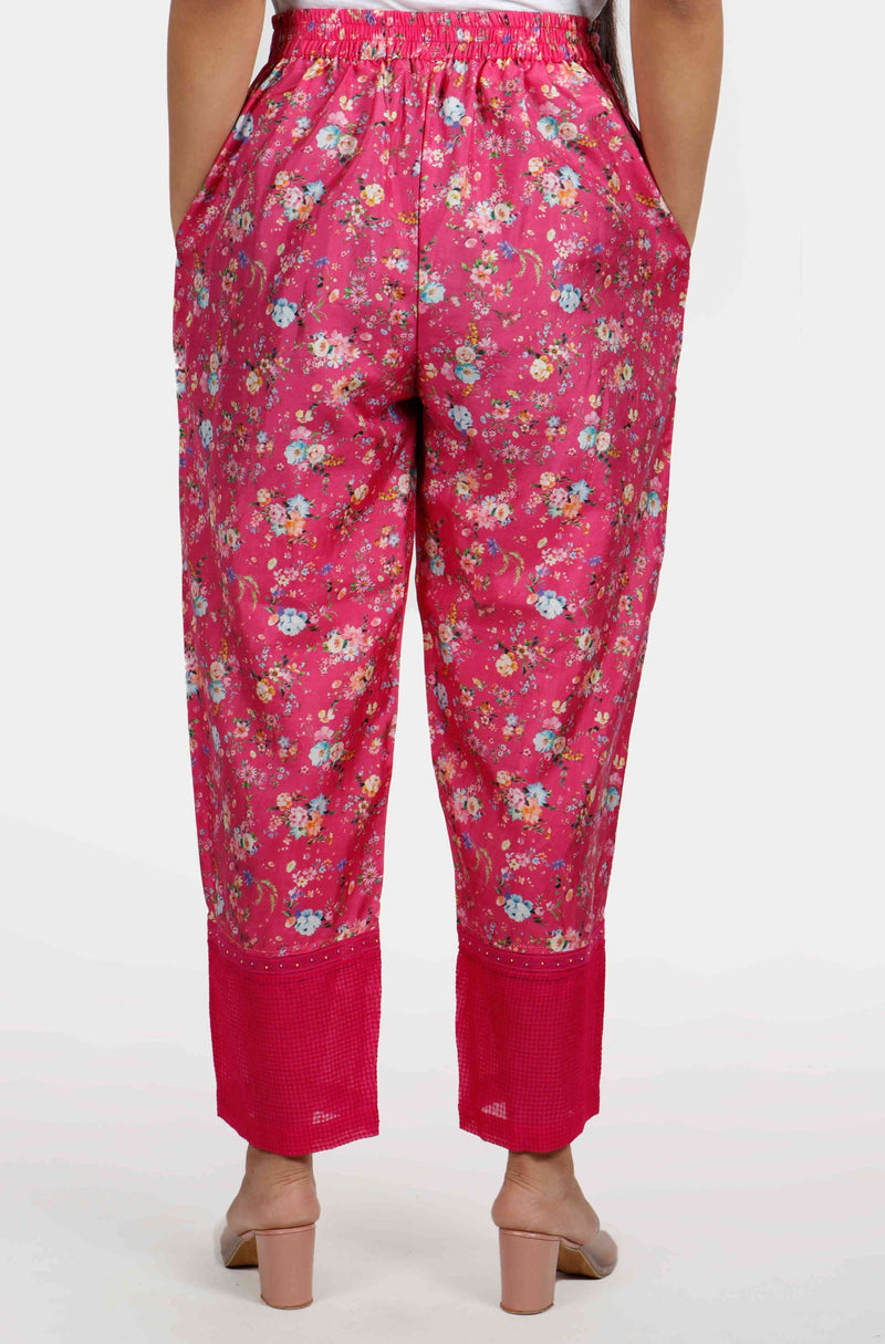 Kamal Ditsy Pink Floral Pants