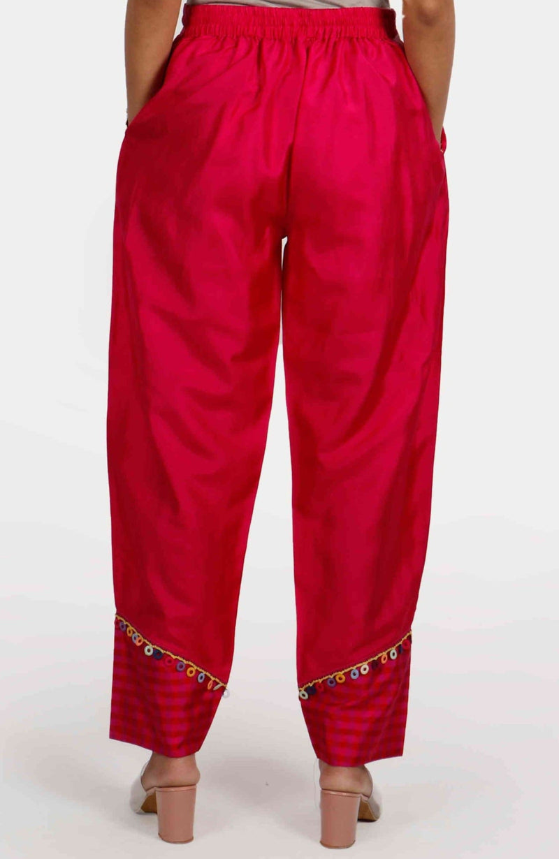 Kamal Hot Pink Silk Pants