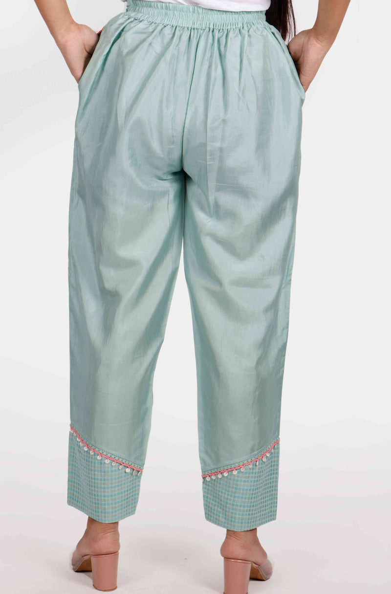 Bagaan Mint Green Silk Pants