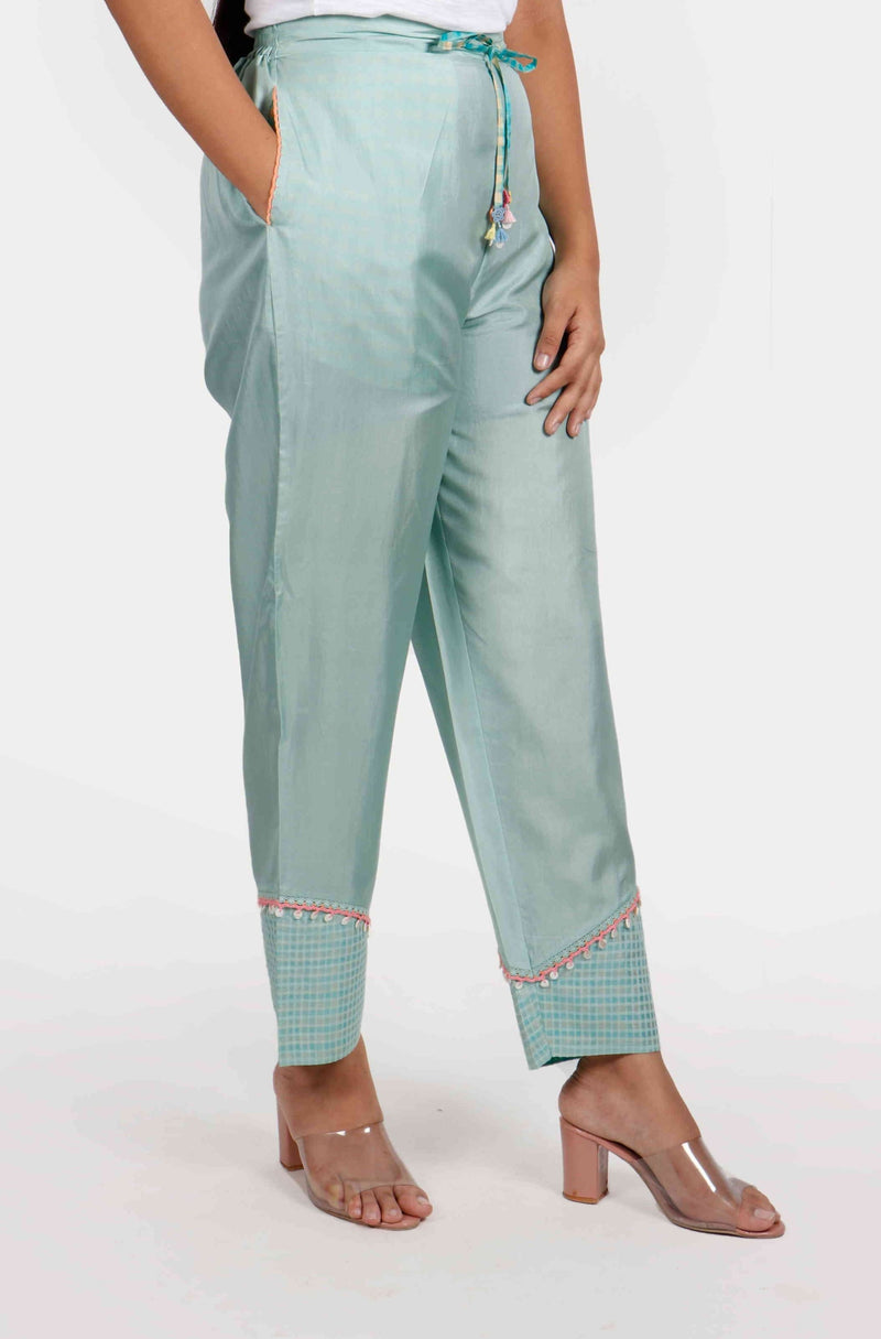 Bagaan Mint Green Silk Pants