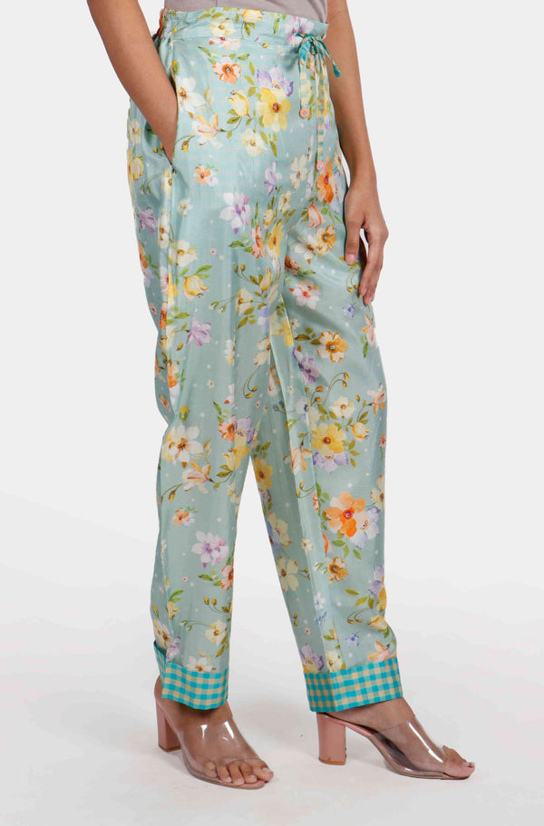 Bageecha Floral Silk Pants