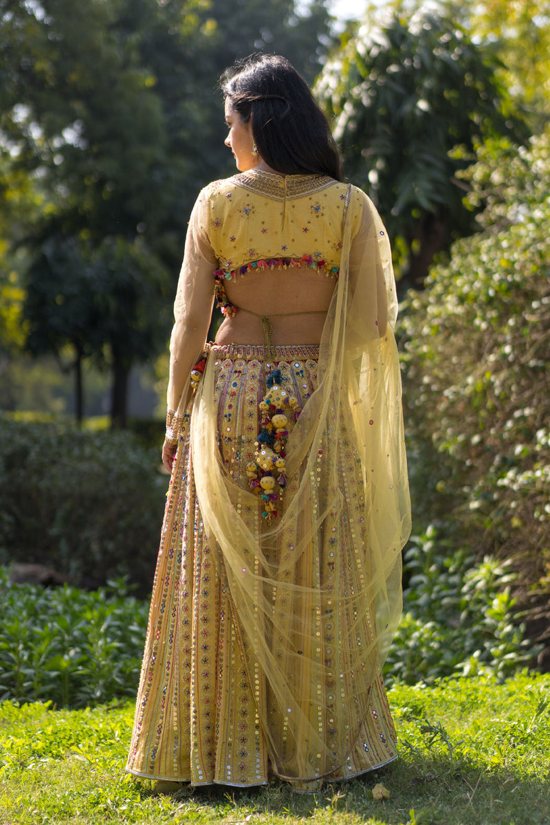 SUNEHRA EMBROIDERED LEHENGA SET