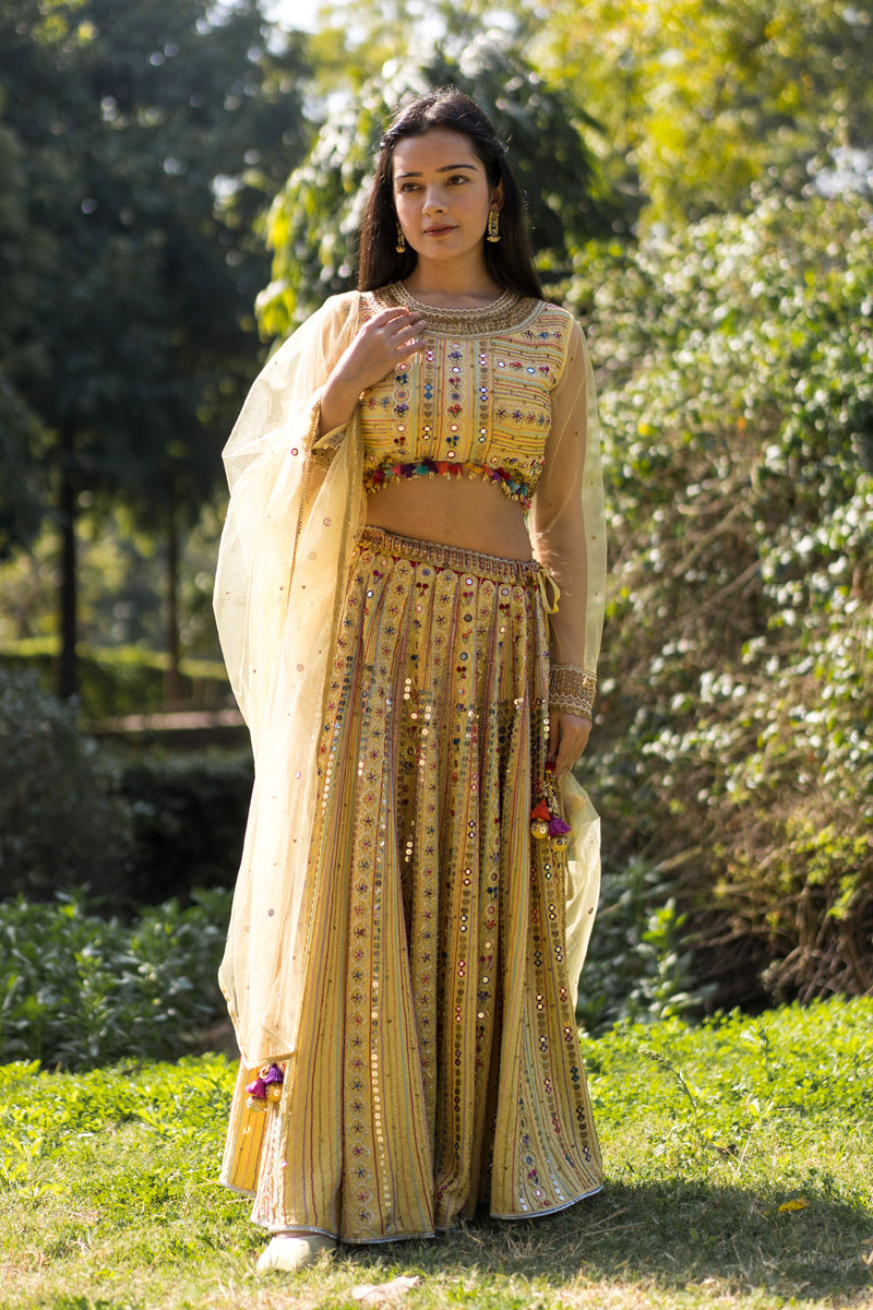 SUNEHRA EMBROIDERED LEHENGA SET